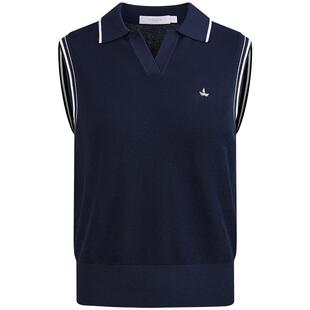 Navigare意大利小帆船海鸥领针织衫女无袖2026夏季新款运动背心