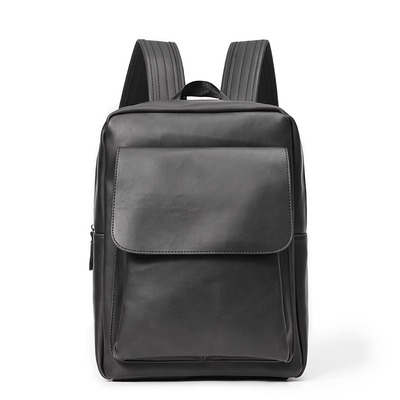 潮牌高级感双肩包男皮质书包