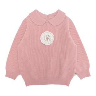 【阿拉善羊绒】幼歌婴幼儿秋冬新款卡通兔羊绒衫防风保暖翻领毛衣