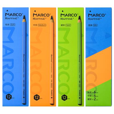 Marco马可考试炭笔软中硬铅笔