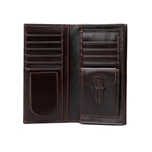 男士长款真皮钱包多卡位商务零钱包头层牛皮美金夹手拿包手抓包