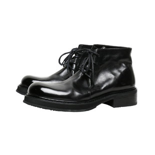 优100马皮沙漠靴马丁复古水洗高帮男士皮靴休闲皮鞋短靴大头厚底