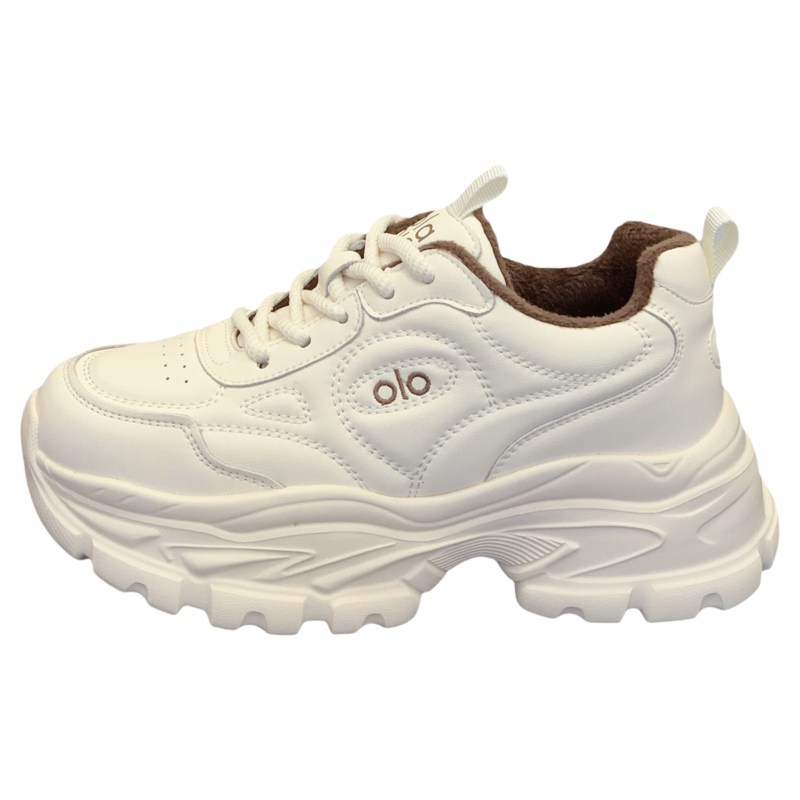 冬季加绒厚底真皮老爹鞋女2025超火韩版时尚增高轻便休闲运动跑鞋