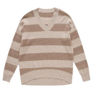 鹿王100%纯羊绒衫女士V领变换组织套头衫保暖简约百搭冬季新款