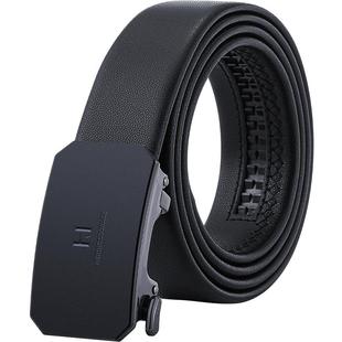 海澜之家皮带男士自动扣内穿真牛皮腰带简约新款时尚正品商务裤带