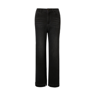 ELSEWHERE珂思【商场同款】棉质舒适直筒阔腿牛仔裤女冬季新款