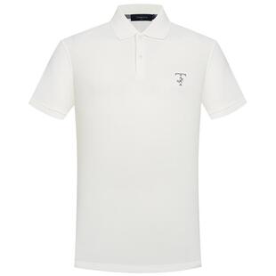 TOMBOLINI/东博利尼夏季新款男士简约白色polo衫珠地棉短袖T恤潮