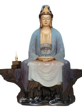 铜雕禅定观音菩萨佛像佛堂摆件