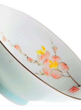 品茗杯陶瓷单个青白瓷茶盏小号单只功夫茶杯子主人单杯景德镇茶具