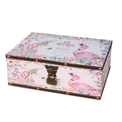 木质密码锁收纳盒子带锁收纳箱