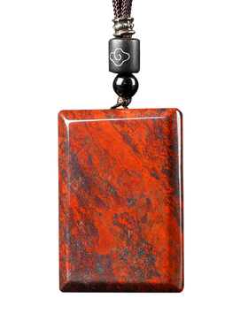 天然项链红伊丁陨石平安无事牌