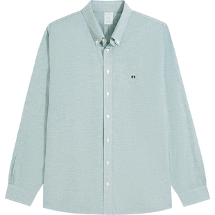 [易打理]Brooks Brothers/布克兄弟男士25新品牛津纺logo休闲衬衫