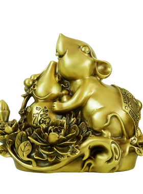纯铜老鼠摆件招财生肖鼠吉祥物客厅店铺鼠摆件工艺品桌面装饰品