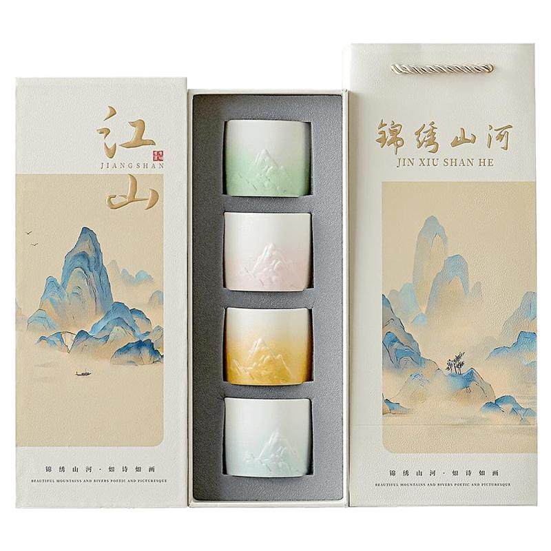 故宫文创千里江山茶杯套装送客户领导礼物公司员工活动实用伴手礼