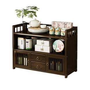 茶水柜置物架台式博古架收纳柜茶架子中式桌面楠竹小型茶柜多宝阁