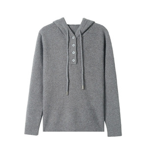 春秋短款连帽毛衣女秋冬2026新款宽松带帽上衣减龄羊绒针织打底衫