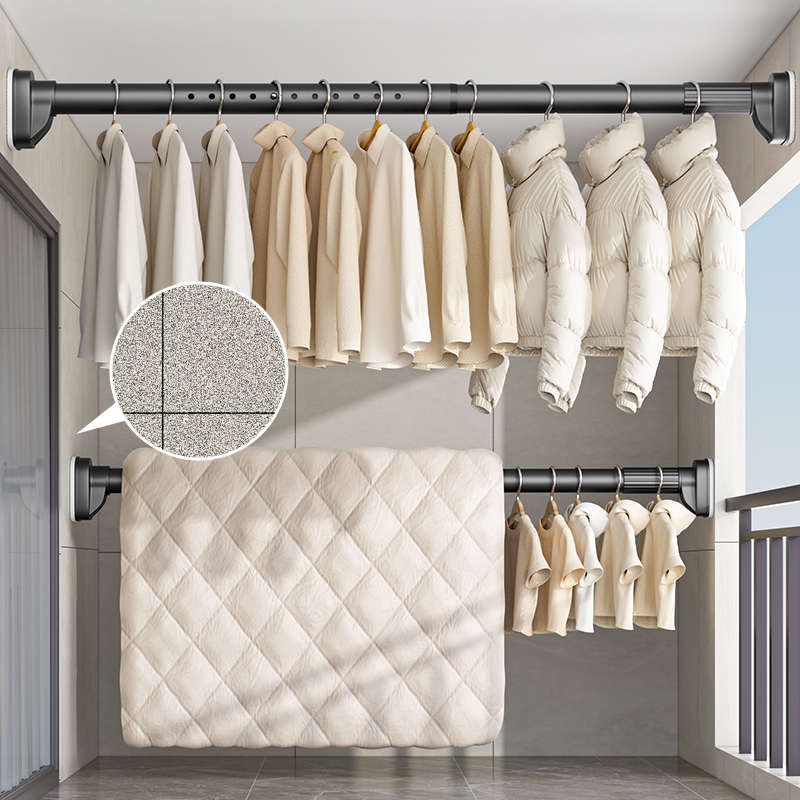 窗帘轨道免打孔窗帘杆罗马杆单杆滑道导轨滑轮轨道侧顶装阳台挂钩