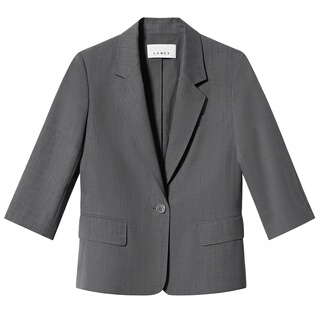 LANCY/朗姿26夏新款羊毛职业通勤收腰西装外套薄款西裤正装套装女