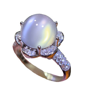 天然冰种玉髓起荧光白玉髓蛋面裸石戒面可镶嵌编绳戒指吊坠耳钉