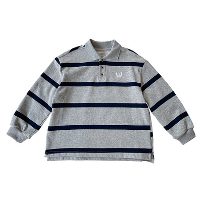 大E小e童装儿童卫衣2026春装男童复古条纹Polo衫中大童上衣26003