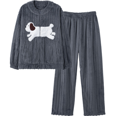 思莉太太情侣珊瑚绒可外穿家居服