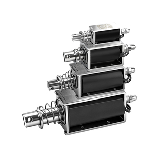 伊莱科EML贯穿撞击推拉式电磁铁 长行程伸缩电动推杆迷你小12/24V