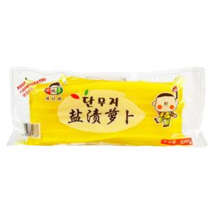 满3袋包邮XHZ小伙子腌渍萝卜条500g寿司萝卜大根条酸甜脆黄条萝卜
