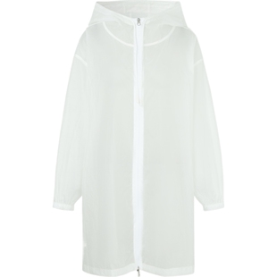 【折扣】AMOMENTO秋冬女士白色轻薄连帽软壳面料外套