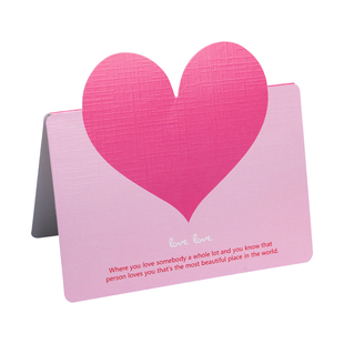 心形心愿教师节生日贺卡立体高级感花店手写送女友男生爱心精致小卡片浪漫情人节祝福留言卡折叠空白明信片