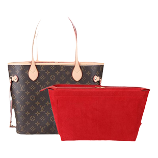 富丝琳适用LV neverfull托特包内胆麂皮绒收纳包中包拉链内衬撑型