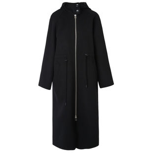 IIIVIVINIKO“羊毛羊绒混纺”廓形连帽毛呢大衣外套女M349007113D