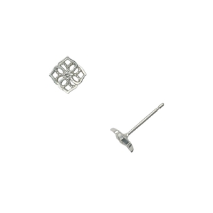 新年礼物agete/阿卡朵【玫瑰庄园】铂金钻石耳钉