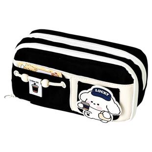 笔袋2025新款大容量高颜值ins风文具盒女孩款小学生儿童铅笔盒可爱超火初中生简约痛包笔袋男孩文具袋不撞款