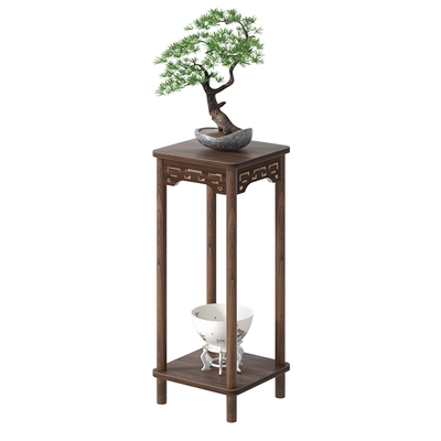 新中式花架客厅高花盆摆放架