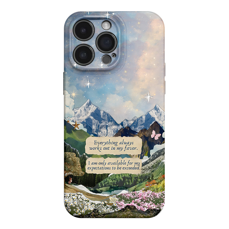 星落山境 ins拼贴艺术适用苹果iphone17手机壳华为pura70小米15荣耀x50红米k80小众vivox200新款一加ACE5