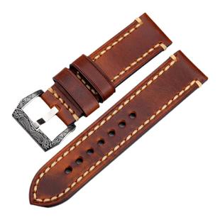 手工霍尔文头层牛皮表带20 22 24MM适配沛纳海精工真皮表链