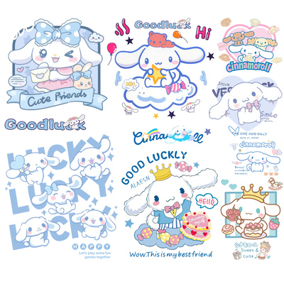 烫画集中营 卡通长耳玉桂狗图案T恤印花热转印白墨烫画贴（冷撕）