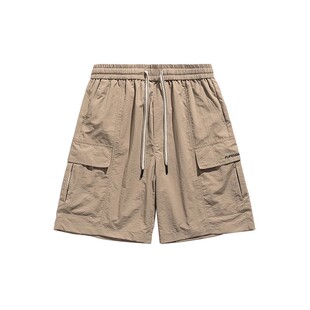 美式短裤男士夏季薄款2026新款工装五分裤男款冰丝速干休闲中裤子