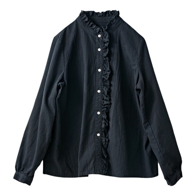 冬季新品纯棉褶皱衬衫设计感