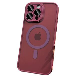 17e磨砂磁吸充电适用苹果14pro手机壳2026新款15proMax防指纹iphone12全包防摔一体自带镜头膜高级感13红色ip