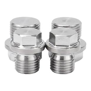 304不锈钢外六角法兰面堵头油塞螺塞闷头公制管制1分2分3分4分