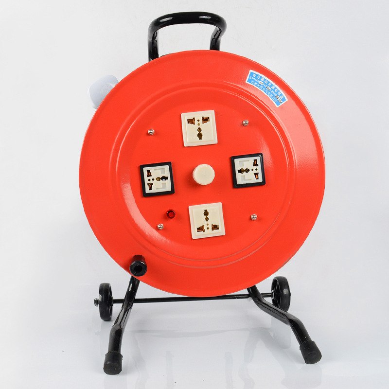 手提式移动电缆盘可移动式绕线移动盘盘电源2.5/100M线滚筒3*电缆