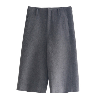 徐大脸吖定制 意式精纺羊毛百慕大西装裤秋冬直筒阔腿裤七分裤女