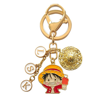 定制字母创意卡通海贼王周边路飞索隆钥匙扣饰品小挂件情侣礼品女