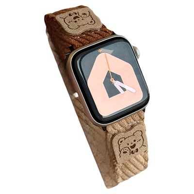KASO秋冬新款灯芯绒适用applewatchs9表带女生小众手表带编织磁吸苹果手表s8s7s6s6s4s3女款可爱iwatchse