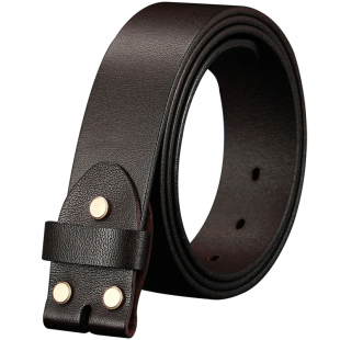 皮带男真皮不带头男士无头皮带条纯牛皮腰带针扣单带身无扣头裤带