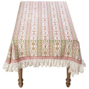 范居态度粉佳人轻奢美式法式蕾丝桌布长方形台布茶几盖布高级感