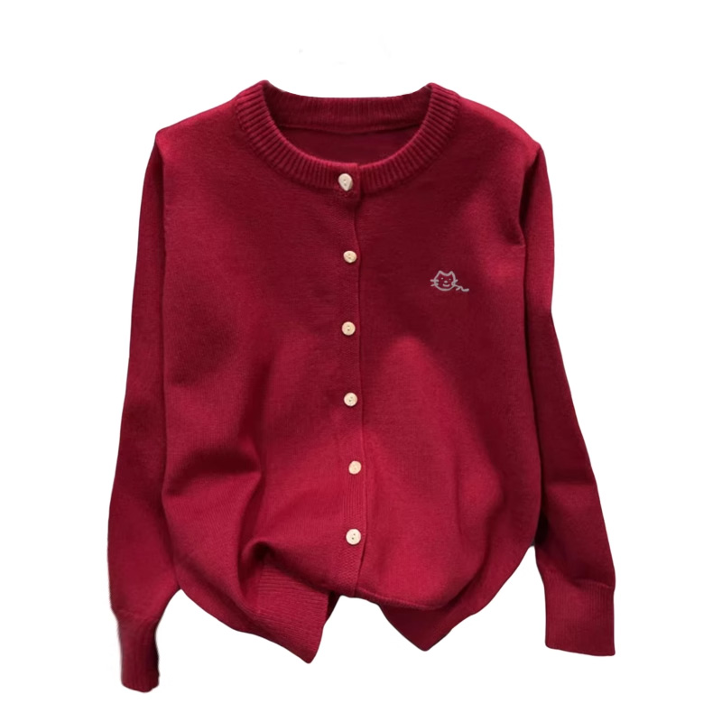 加大码胖mm毛衣外套开衫开衫圆领