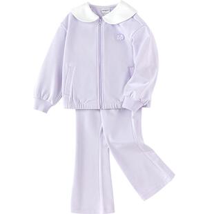 巴拉巴拉童装儿童套装女童春秋装针织两件套翻领上衣轻户外时尚