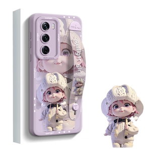 适用oppoReno14手机壳reno13pro保护套12新款11外壳10的pro+后8女0pp0高级感por卡通可爱15硅胶腕带阳光女孩
